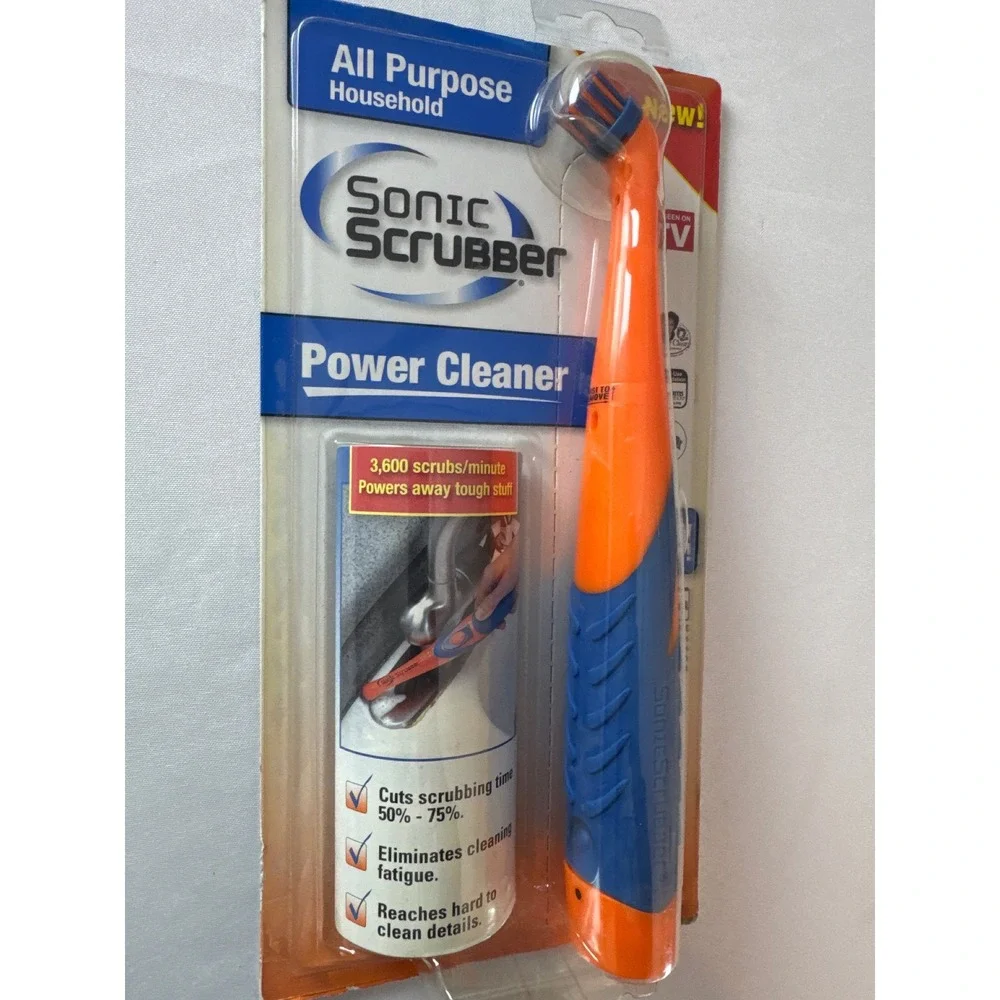 Sonic Scrubber All Purpose Power Cleaner 3600 SPM Household Cleaning Brush NEW